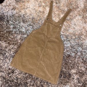 🍂 tan corduroy overall suspender dress 🍂